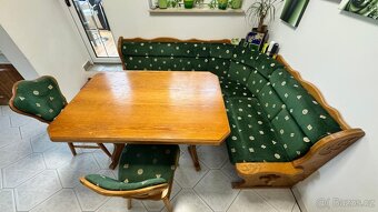 ROHOVÁ LAVICE + STŮL + DVĚ ŽIDLE - 2