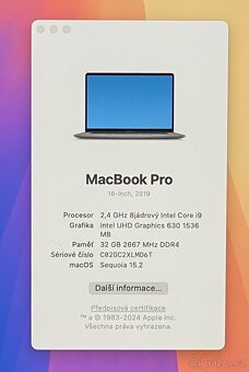 MacBook Pro 16” 2019 CTO/32GB RAM/i9/2TB SSD/ Záruka - 2
