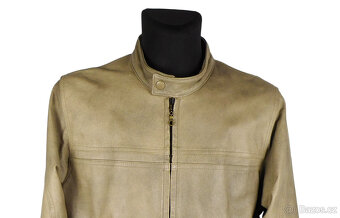 Kožená pánská písková tónovaná bunda vel. L - 2