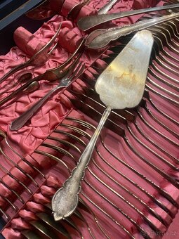 Velká sada starožitného příboru alpaka - 2