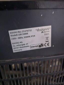 Elektrické topení / topidlo / teplovzdušný ventilátor 3,3 kW - 2