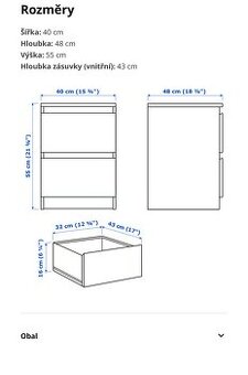 komoda malm bílá + ochranné sklo bílé  NOVÉ - 2