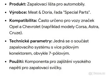 Zapalovací lišta pro Opel a Chevrolet - 2