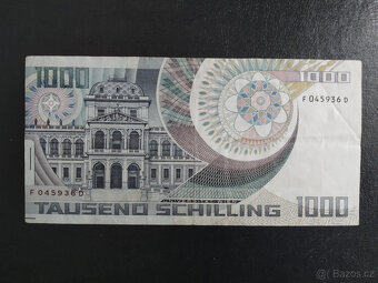 BANKOVKA RAKOUSKO 1000 SCHILLING 1983 - 2