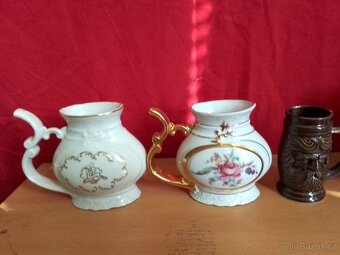 STARÉ PORCELÁNOVÉ LÁZENSKÉ POHÁRKY NEPOŠKOZENÉ 5 KUSŮ - 2