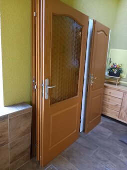 6x Dveře bytové, hnědé, 80 cm-3x skleněná vypl - 2