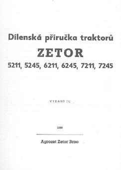Zetor 5211-7245 dílenská příručka - 2
