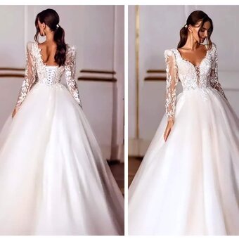 XS-S NOVÉ LUXUSNÍ svatební šaty CRYSTAL - 2