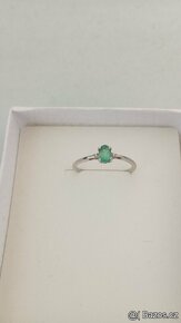prsten se zambijským smaragdem ve stříbře vel.62 - 2