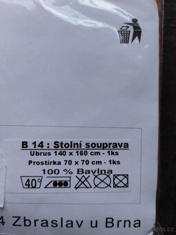 Ubrus 140cm x 160cm- 100% Bavlna - 2