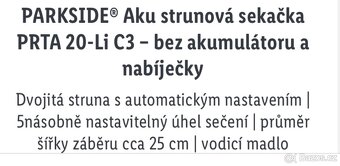 Aku strunová sekačka NOVÁ - 2