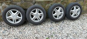 Prodám použité 4ks Alu disky + letní pneu na renault 15" - 2