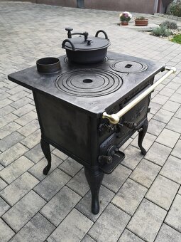 Sporák na tuhá paliva - švédská litina s pražírnou kávy - 2