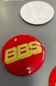 Středové pokličky / samolepky alu kol BBS 56 mm RED - 2