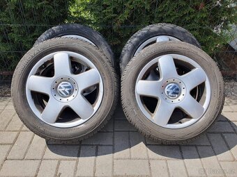 Alu kola vw 5x100 r15 6j et43 letni pneu 195/55/15 - 2
