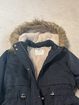 Luxusní F&F černý kabát parka vel 11/12let - 2