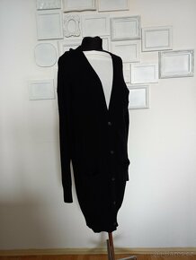 Vlněný dlouhý černý svetr / šaty - 2