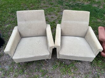 RETRO otáčecí párová křesla - cena za pár 600,- - 2
