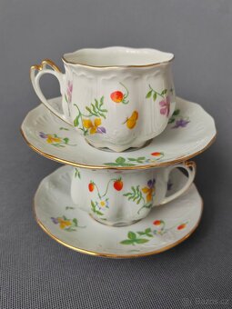 Porcelánová čajová sada šálků s podšálkem Moritz Zdekauer - 2