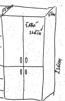 Šatní skříň – rozměry v nákresu. - 2