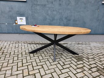 Dřevěný jídelní stůl MAYLA oválný 180 x 90 cm - 2