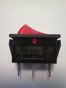 10ks Vypínač kolébkový ON-OFF 1pol.15A 250V AC, prosvětlený - 2