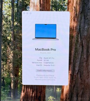 MacBook Pro 16 2021 /32GB RAM/M1 Pro/512GB SSD/Záruka - 2