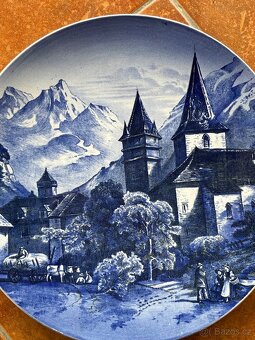 Starožitný dekorativní talíř Villeroy & Boch – Mettlach, - 2