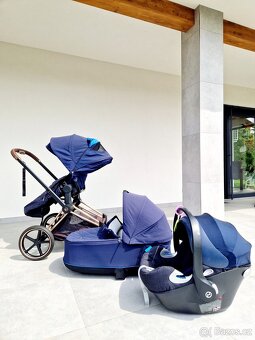 Kočárek Cybex Priam 2020 trojkombinace – Rose Gold, TOP stav - 2