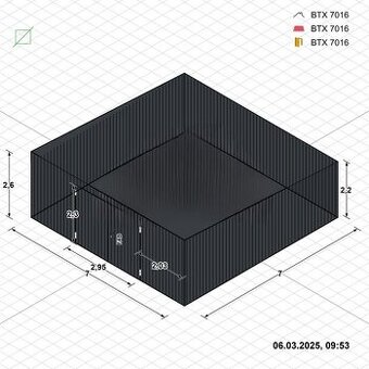 Plechová garáž 7m x 7m - 2