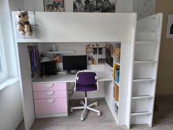 Patrová postel IKEA SMÅSTAD růžová - 2
