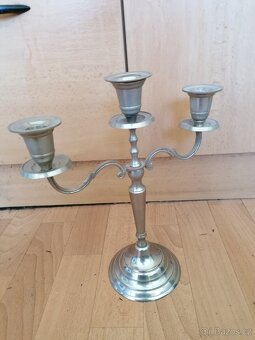 Pěkný starožitný 3 ramenný svícen retro starožitnost vintage - 2