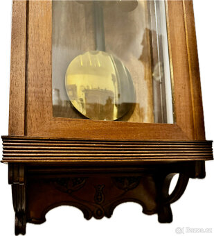 Nástěnné secesní pendlové tří-závažové bicí hodiny - 2