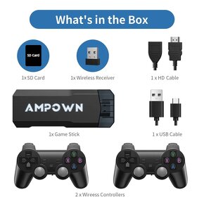 HDMI bezdrátová herní konzole (game stick)– 52.000+ her - 2