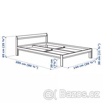 Ikea Neiden Postel Masiv 140 x 200 Rošty LÖNSET - 2
