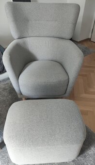 Křeslo ušák s podnožkou OSKARSHAMN - 2