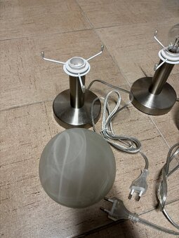 2x malá stolní lampička, nerez a sklo - 2