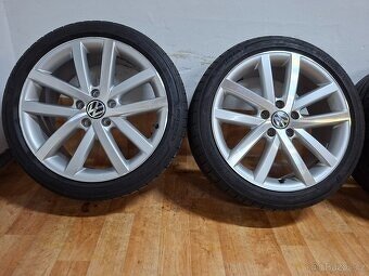 Alu kola R18 5x112 VW + letní pneu 225/40/18 Bridgestone - 2