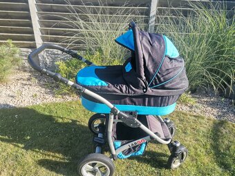 BABYLUX largo dvojkombinace modrý kočárek, chlapeček - 2