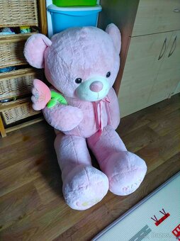 Nový obrovský plyšový růžový medvěd 130 cm - 2