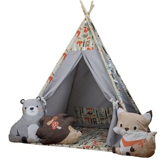 Dětský stan TEEPEE lesni zvířátka - 2