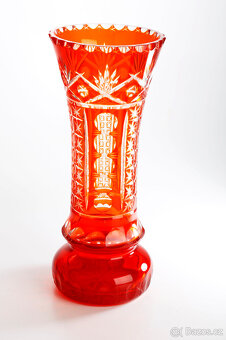 Velká skleněná broušená váza 35cm - 2