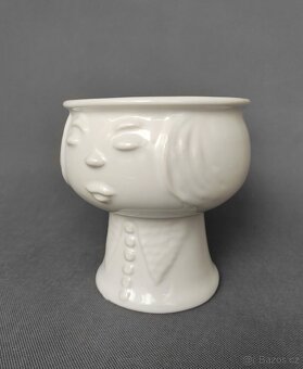 Nádherná keramická váza nebo květináč ve tvaru hlavy - 2