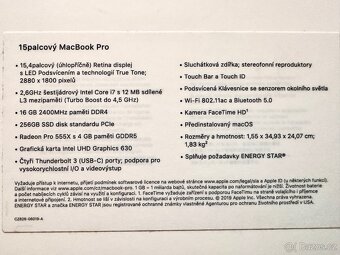 MacBook Pro 15” Retina/ i7/ 256GB/2018 - 2