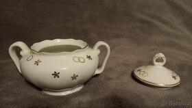 CUKŘENKA A KONVICE PORCELÁNOVÁ POZLACENÁ - 2