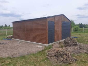 Plechová garáž 6x6m - 2