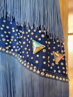 Společenské šaty na latinu - modré - 2