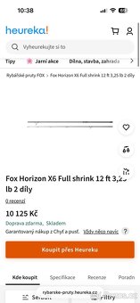 2 x rybářský prut FOX HORIZON X6 - 2