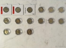 Sada 15 kusů slovenských pamětních 2 eur mincí - 2