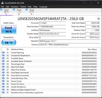 2x M.2 NVMe SSD 256GB – Lenovo LENSE20256GMSP34MEAT2TA - 2